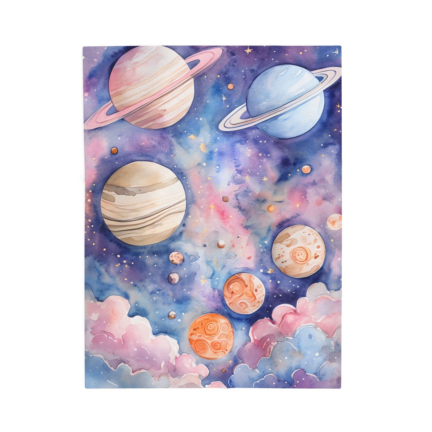 Cosmic Dreams Velveteen Plush Blanket - Soft Blankets for Stargazers, Galaxy Lovers, Kids Room Decor, Cozy Home Gift