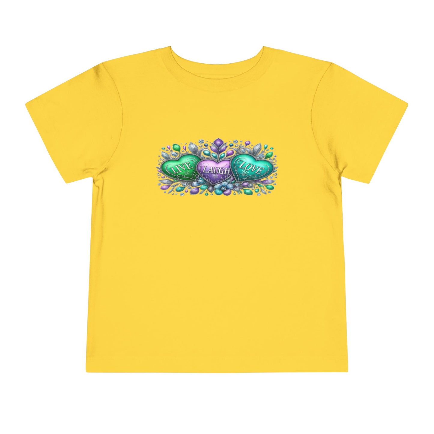 Toddler Tee Live Laugh Love Floral Design