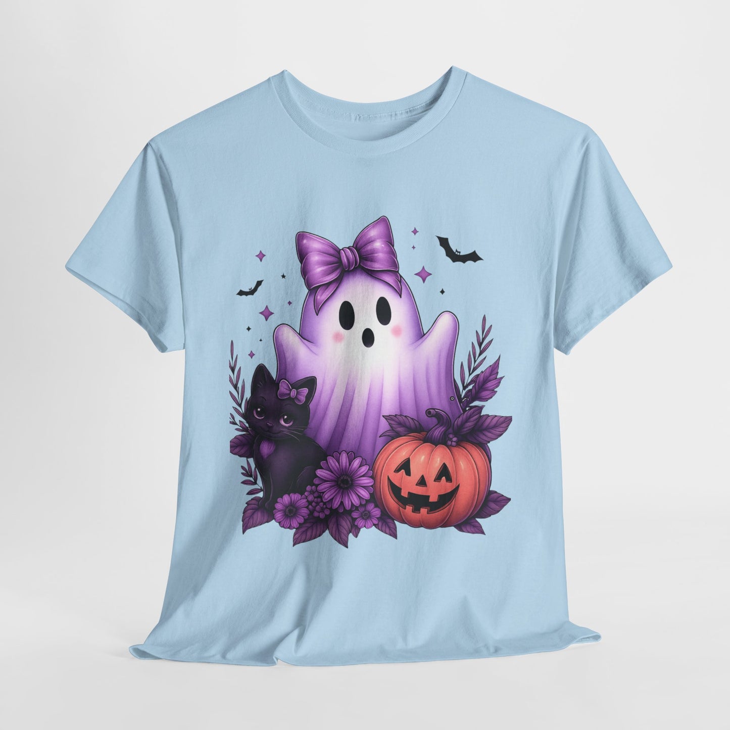 Pastel Halloween Ghost Cat Tee