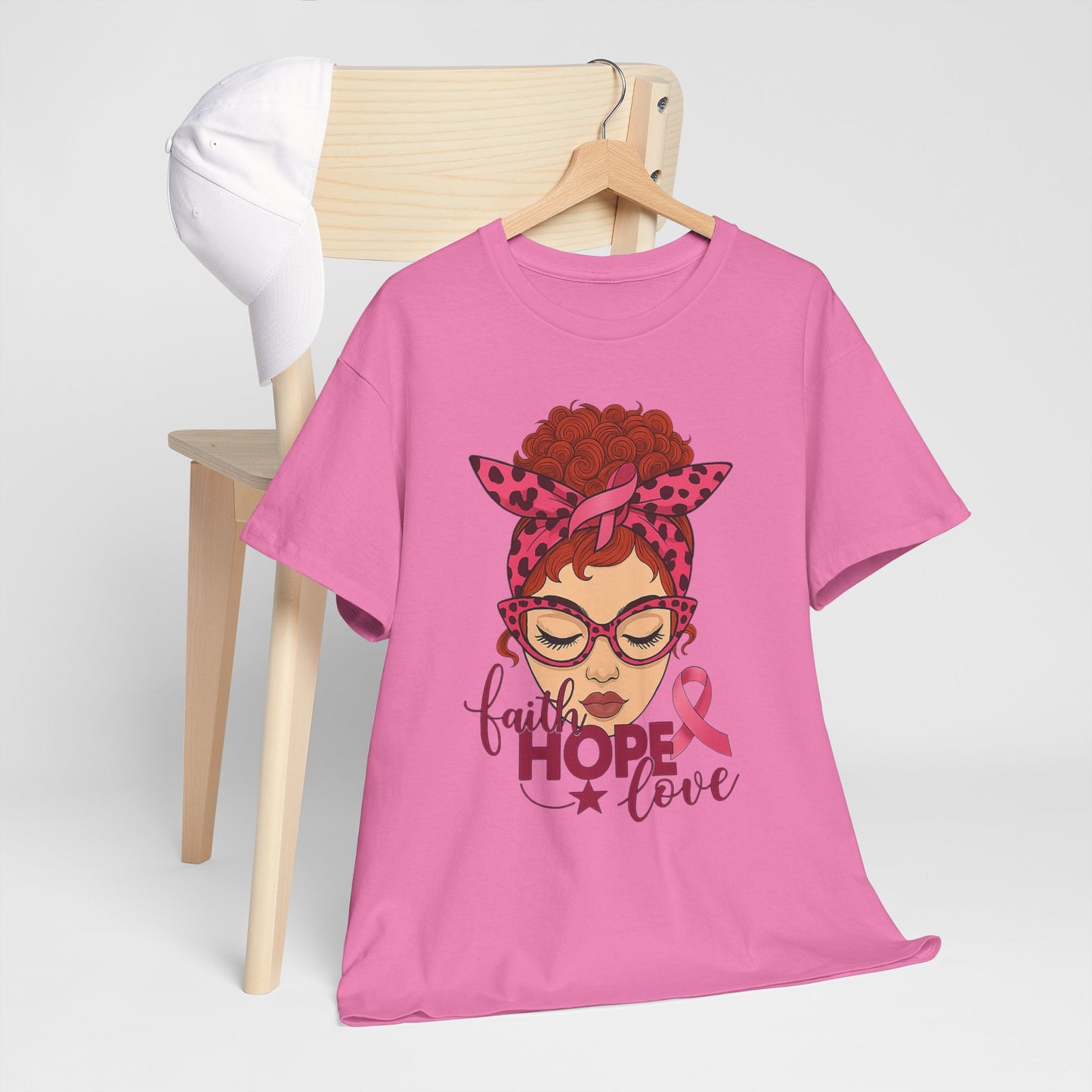 Hope, Faith & Love: Pink Ribbon Awareness Tee