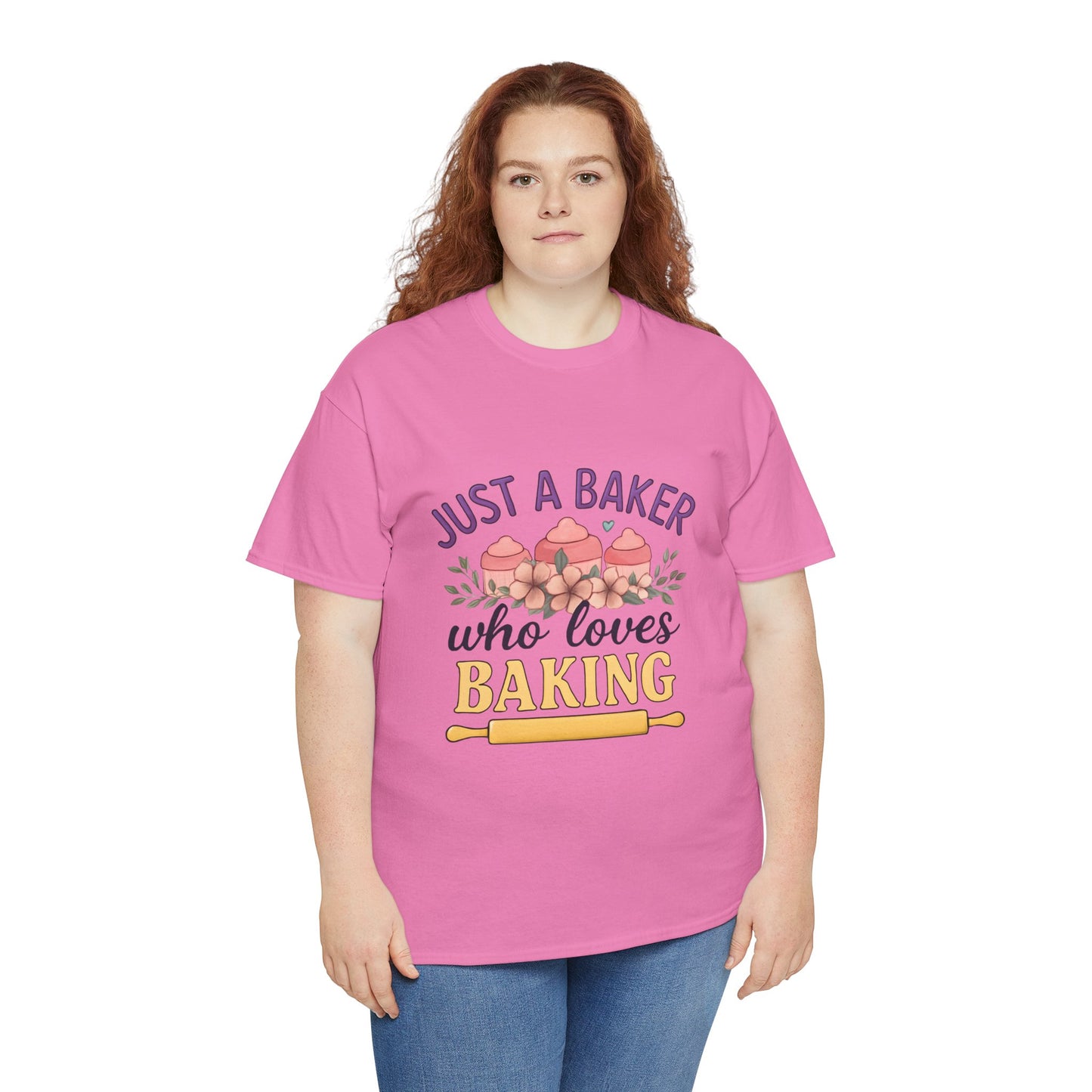Baking Lover Tee with Cupcake and Rolling Pin Design