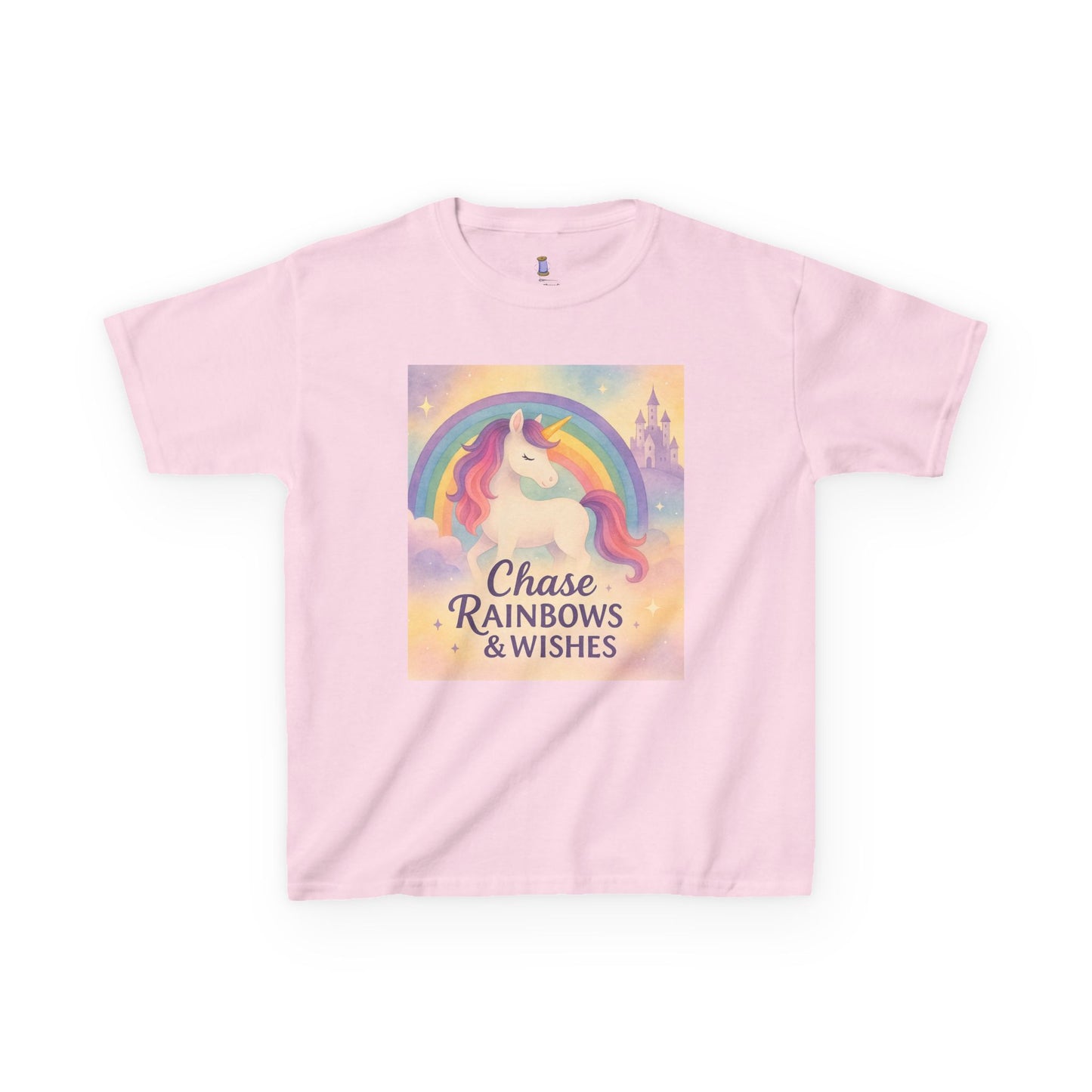 Chase Rainbows & Wishes Unicorn Kids Tee, Magical T-Shirt, Birthday Gift for Kids, Unicorn Lover Apparel, Playful Cotton Tee