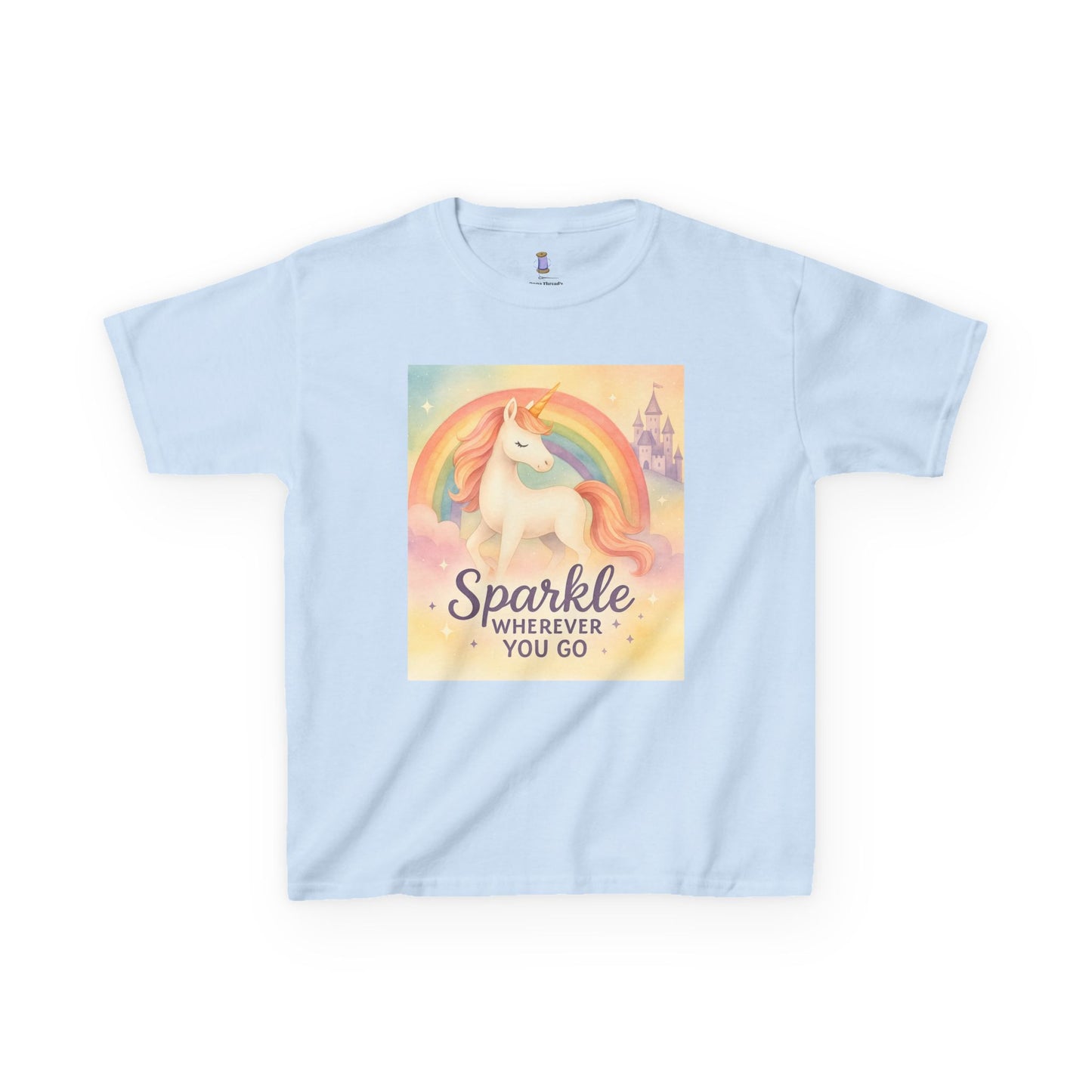 Kids Tee sprinkle where ever you go unicorn in the clouds