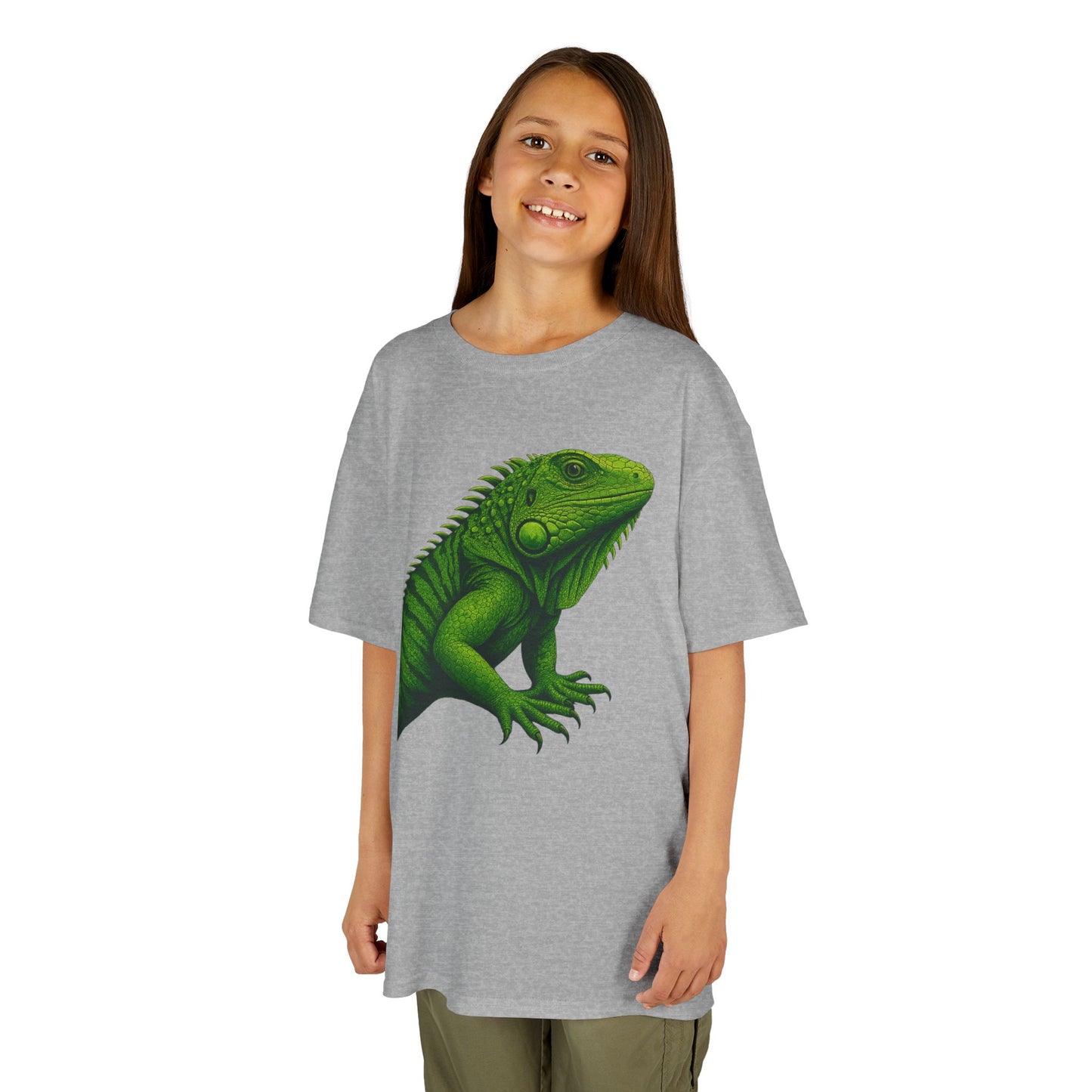 Green Iguana Kids Tee - Fun Shirt for Nature Lovers, Birthday Gift, Summer Wear, Animal Lovers, Eco-Friendly Clothing