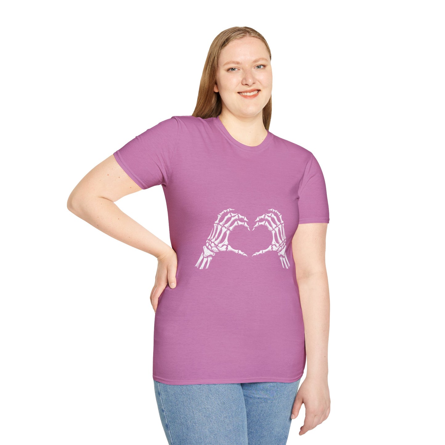 Skull Heart T-Shirt - Unisex Graphic Tee for Halloween, Love, Gifts, Casual Wear, Skeleton
