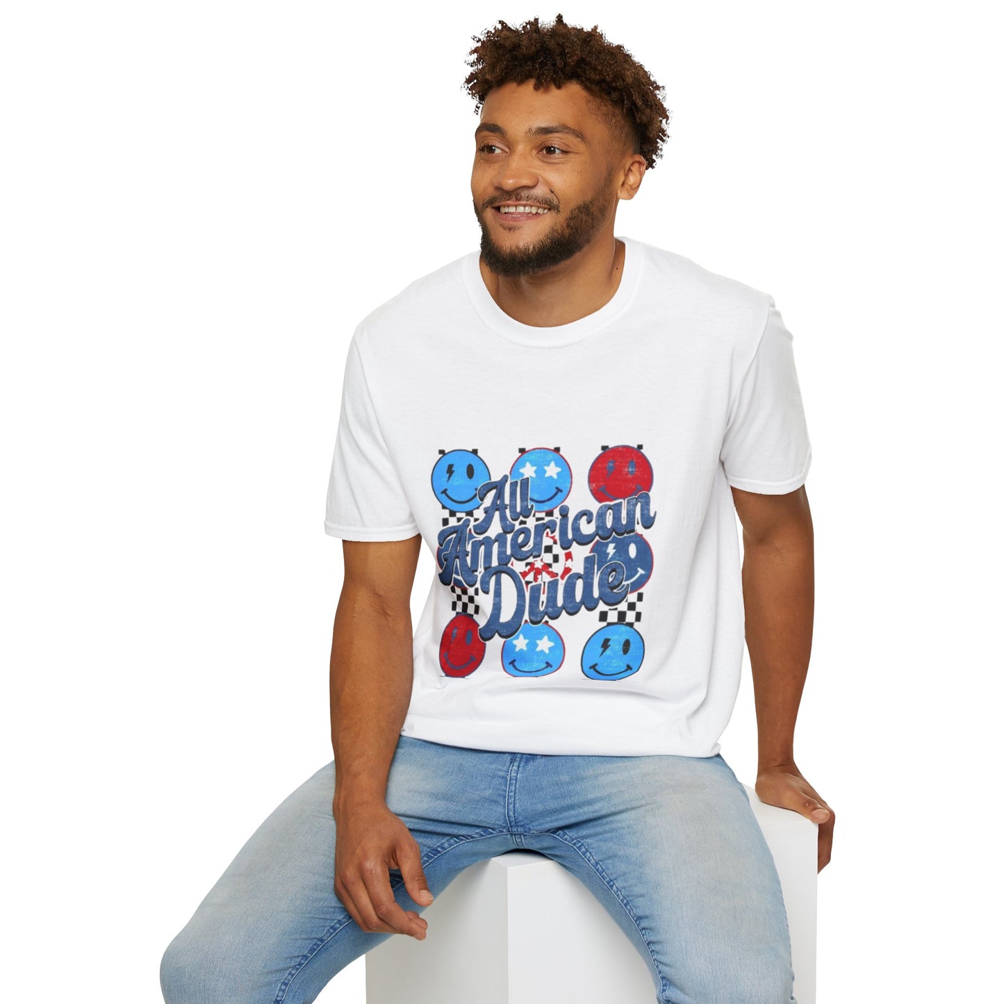 All American Dude Unisex T-Shirt, Patriotic Tee, Summer Fashion, Gift for Him, July 4th Celebration, Casual Wear