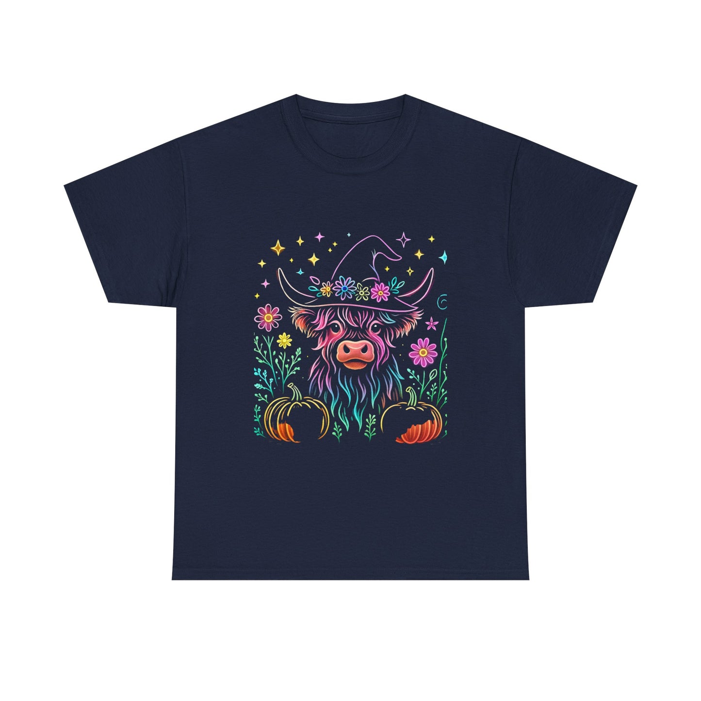 🎃 Magical Highland Cow Tee – Witchy Pumpkin Farm Shirt