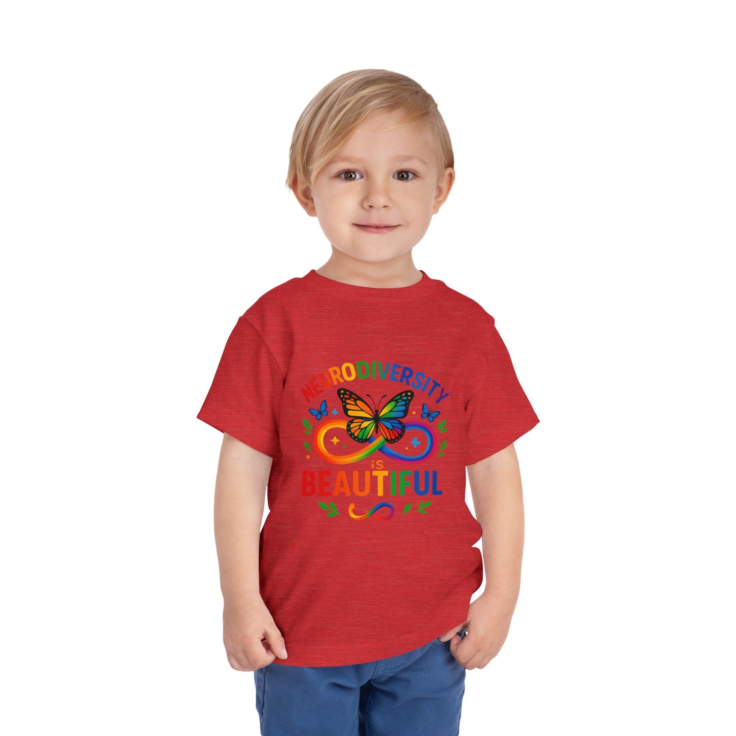 Toddler T-Shirt Colorful Butterfly Rainbow Infinity Symbol Acceptance Shirt