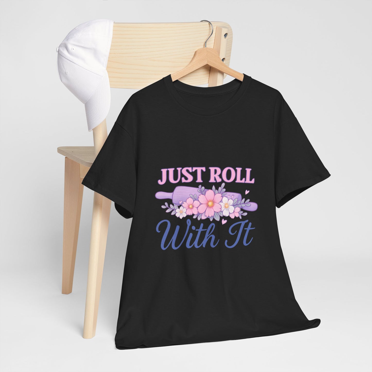 Floral Tee 'Just Roll With It'