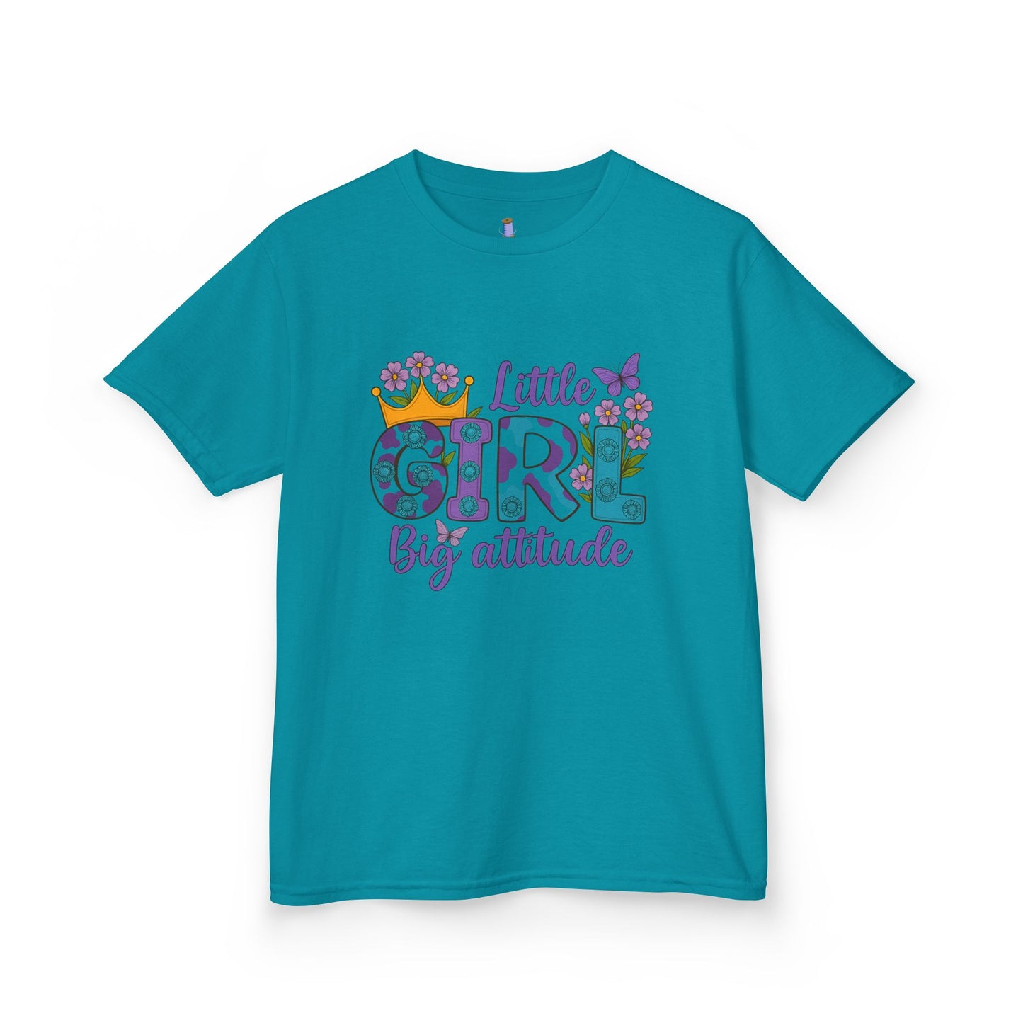 Whimsical Kids Tee for Big Attitude, Fun T-Shirt for Girls, Playful Cotton Shirt, Gift for Birthdays or Celebrations