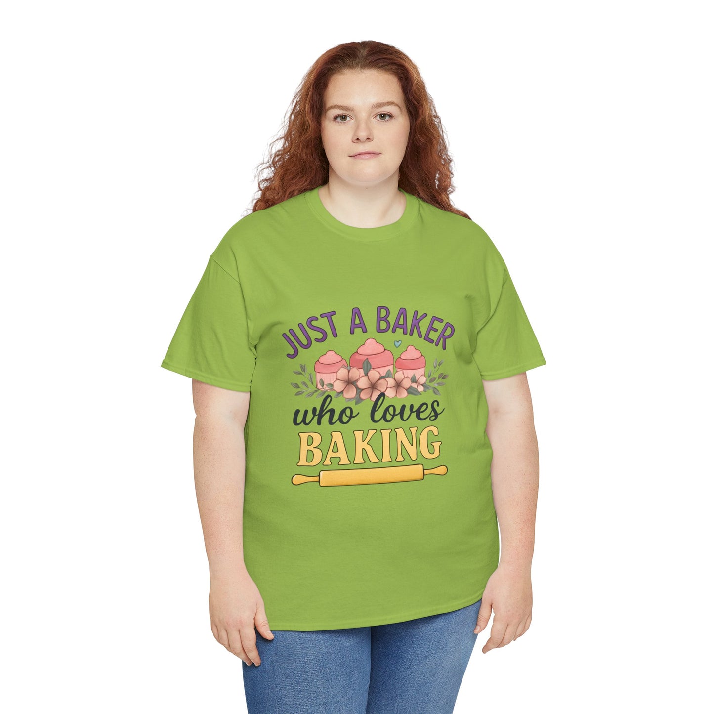 Baking Lover Tee with Cupcake and Rolling Pin Design