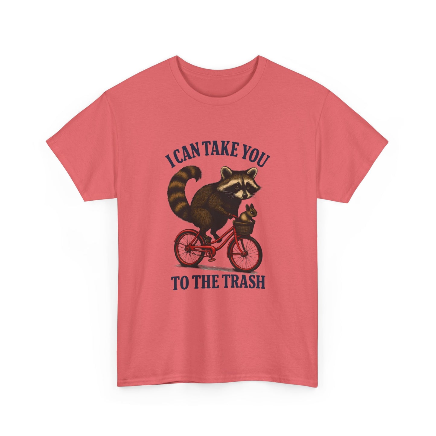 Cotton Tee Vintage Raccoon Bicycle Graphic Shirt