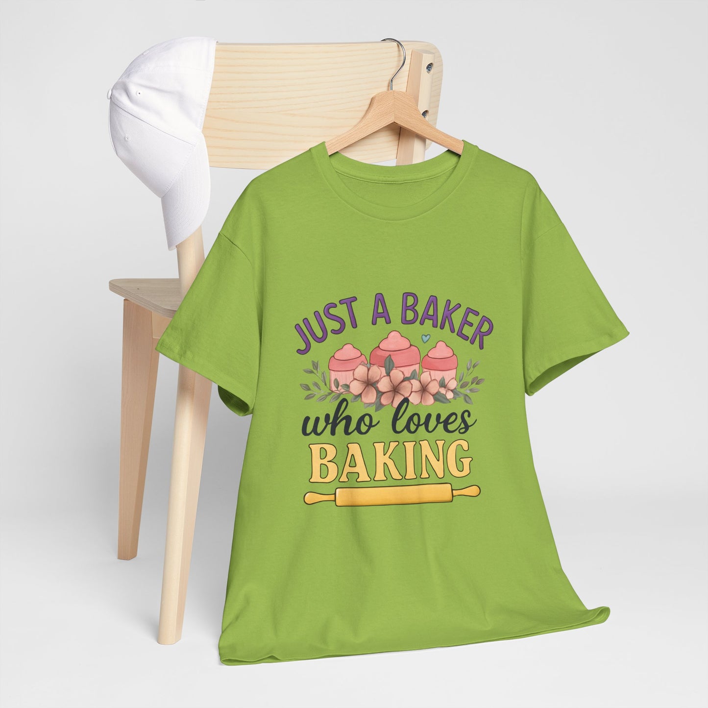 Baking Lover Tee with Cupcake and Rolling Pin Design
