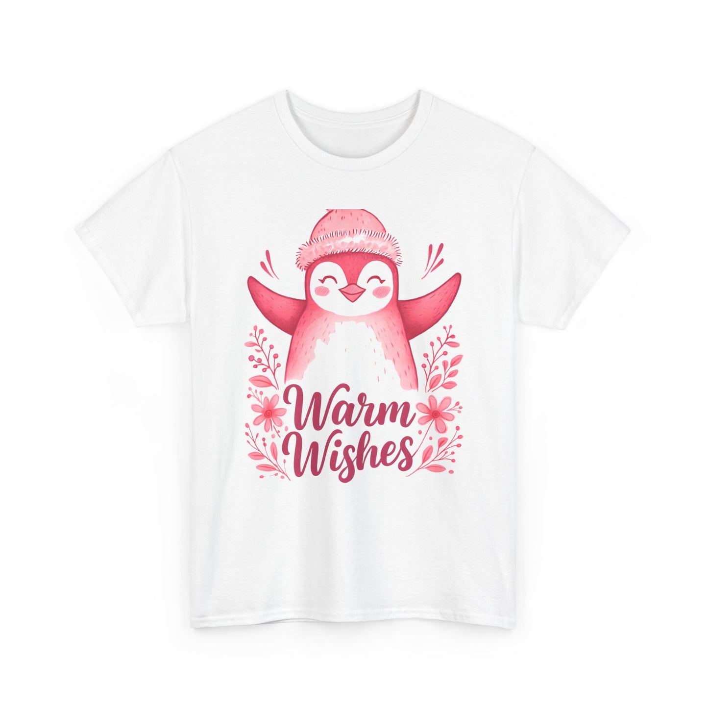 Warm Wishes Pink Penguin Tee - Holiday Tee