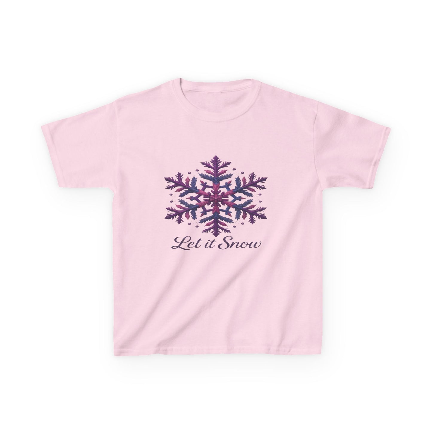 Let It Snow Dinosaur Kids Tee - Holiday Christmas Shirt