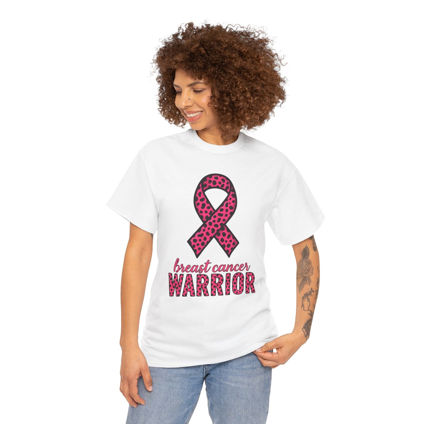 Pink Leopard Ribbon Breast Cancer Awareness Tee