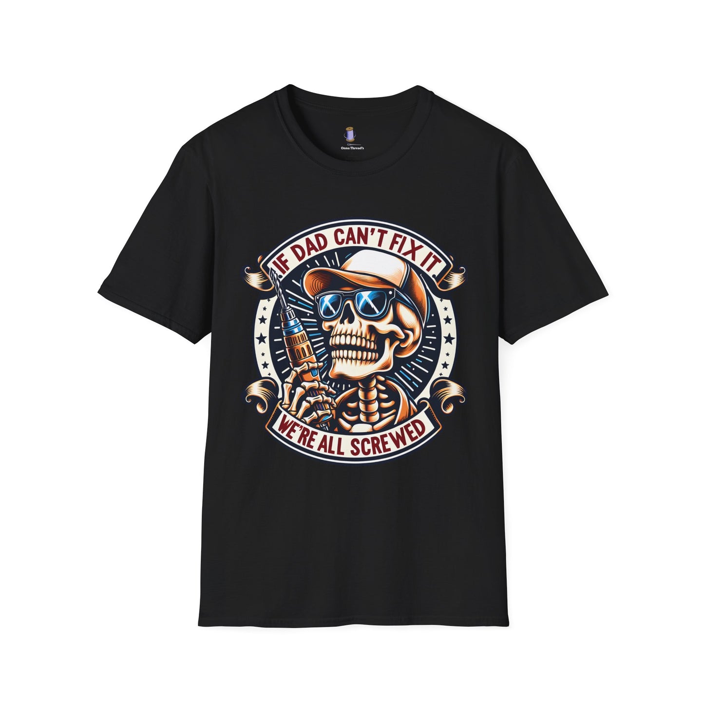 Cool Dad Skull T-Shirt | Funny Gift for Dads | Perfect for Birthdays, Father's Day, Casual Wear, Family Gatherings, Halloween