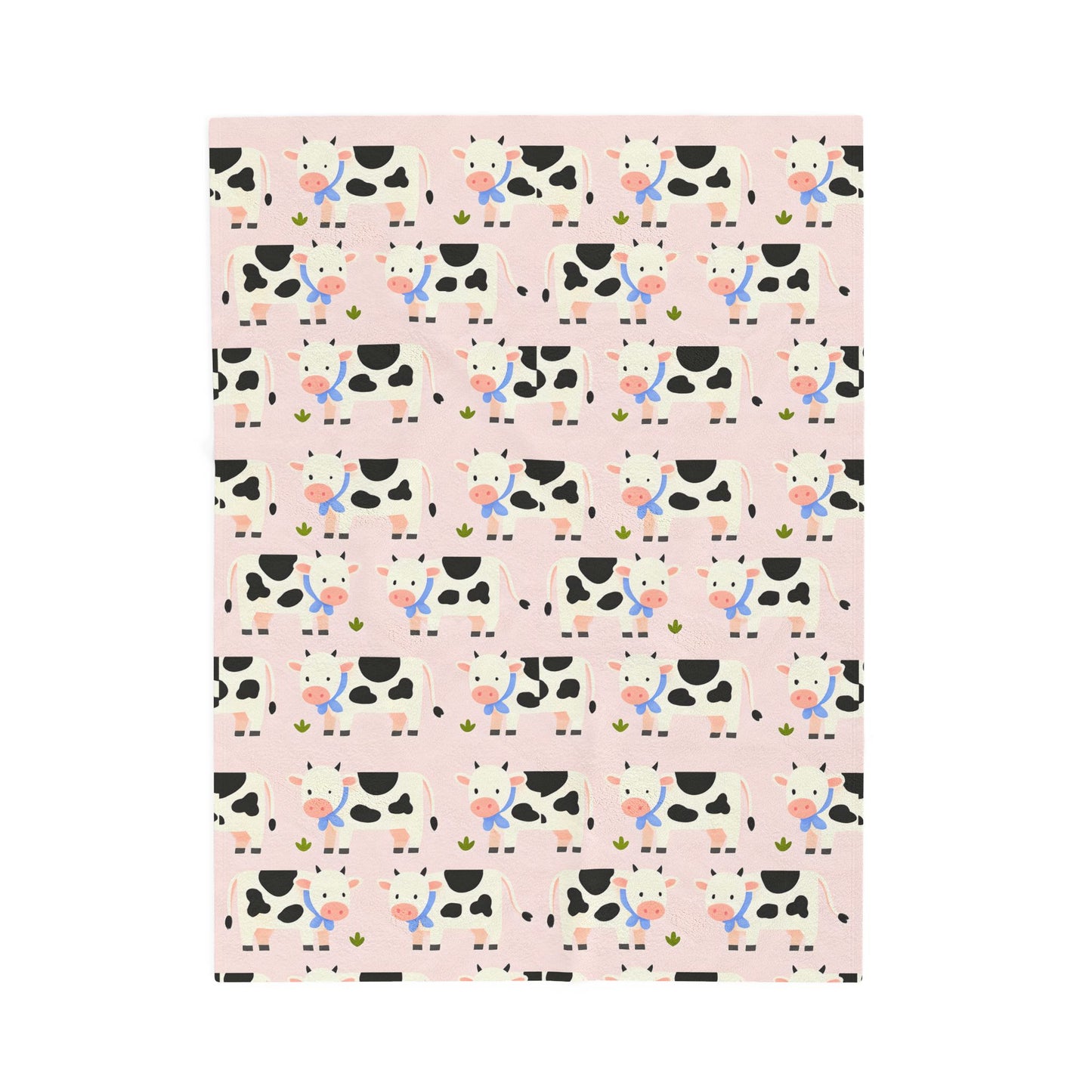 Cow Print Velveteen Plush Blanket, Cute Baby Throw, Nursery Decor, Cozy Gift, Kid’s Room