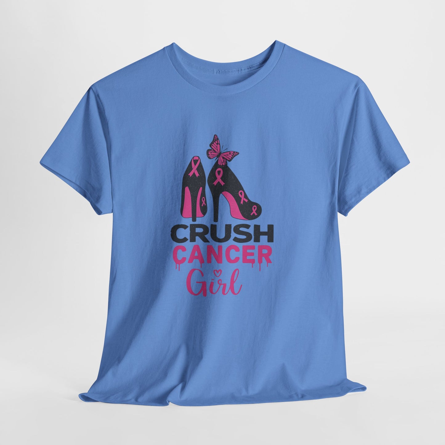 Crush Cancer Girl Tee: High Heels, Pink Ribbon, Hope