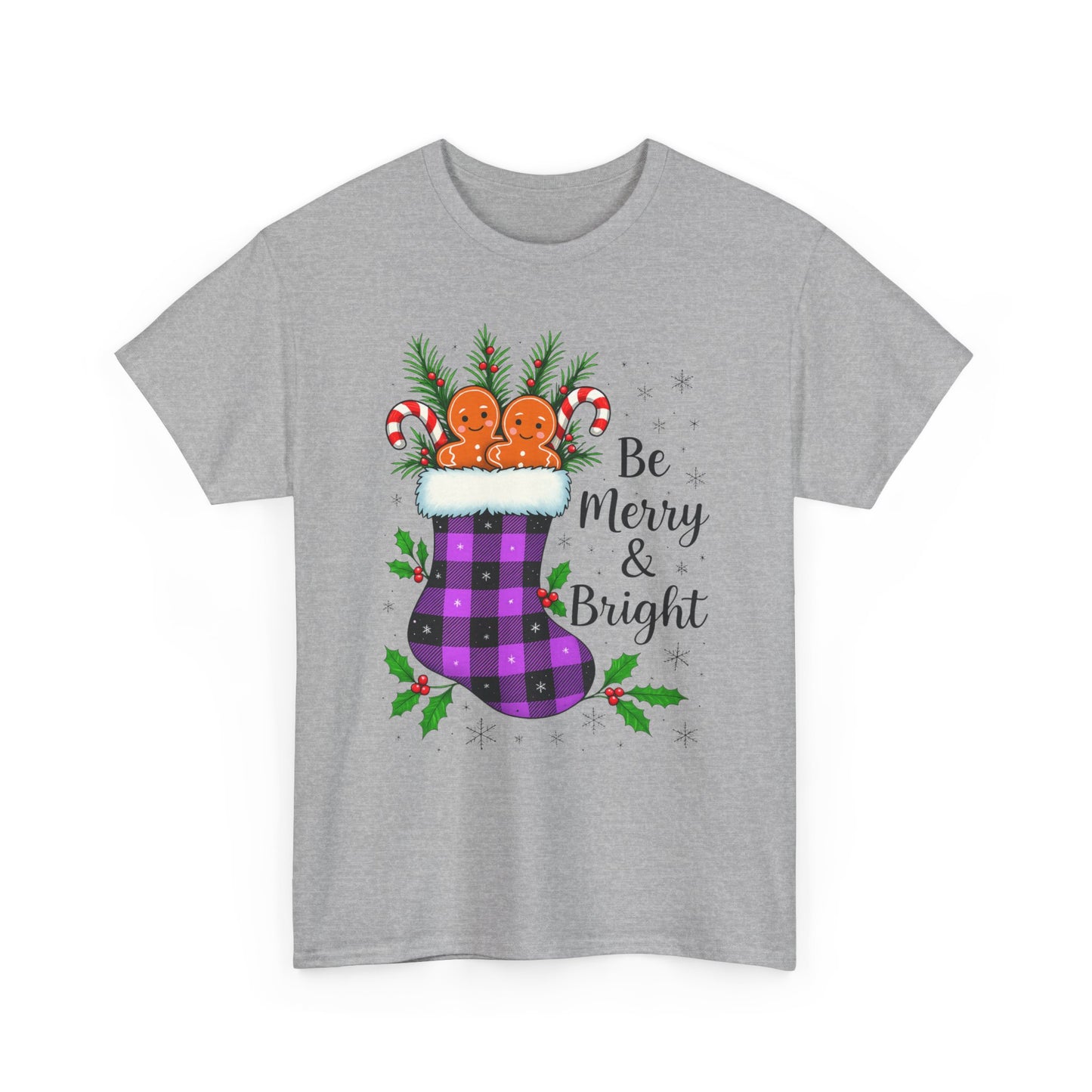 Buffalo Plaid Stocking Unisex Tee - Be Merry & Bright