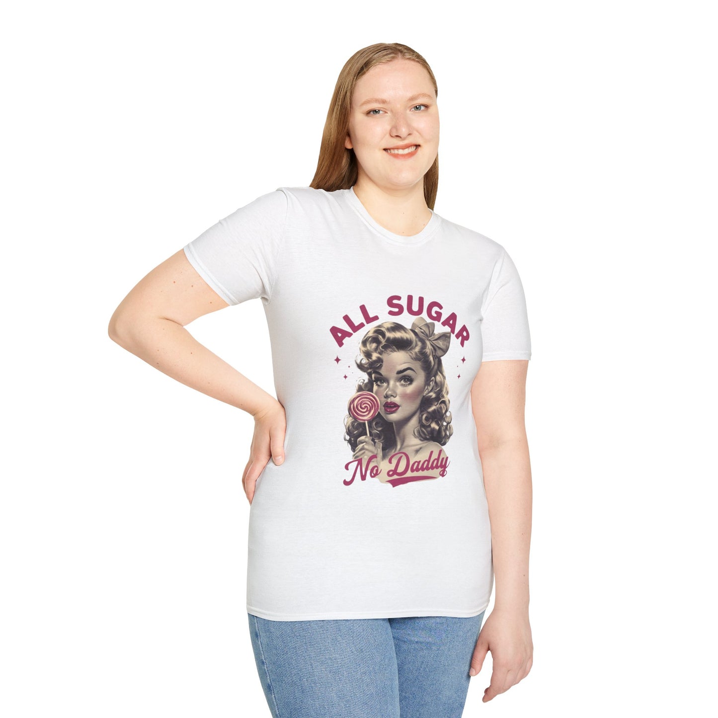 Graphic Tee - All Sugar No Daddy Print Women's Softstyle T-Shirt