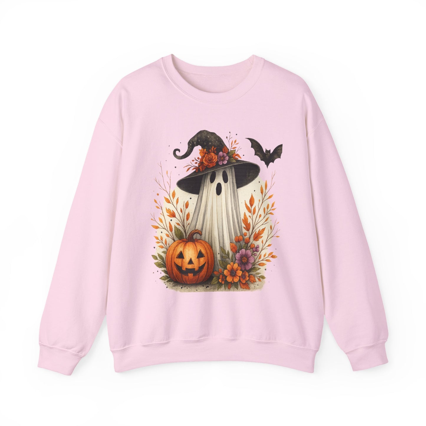 Halloween Ghost Crewneck Sweatshirt, Cozy Fall Apparel, Cute Ghost Design, Pumpkin Sweatshirt, Unisex Halloween Gift