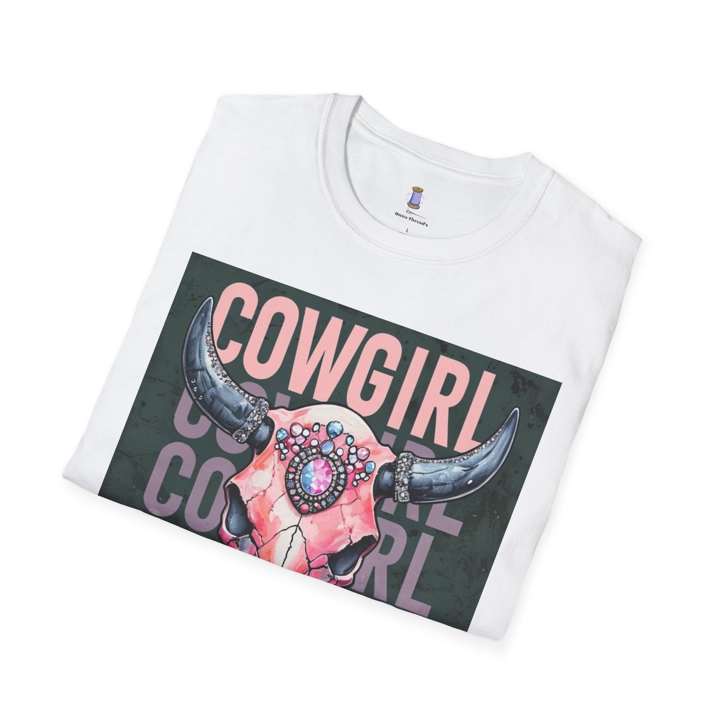 Cowgirl Skull Graphic T-Shirt, Western Fashion Tee, Unisex Cowboy Shirt, Boho Style Wear, Gift for Cowgirls, Casual Outing Top