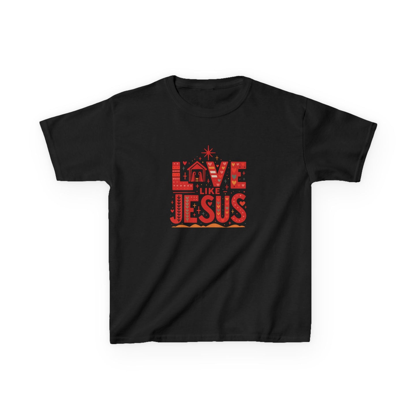 Love Like Jesus Christmas Dinosaur Kids Tee