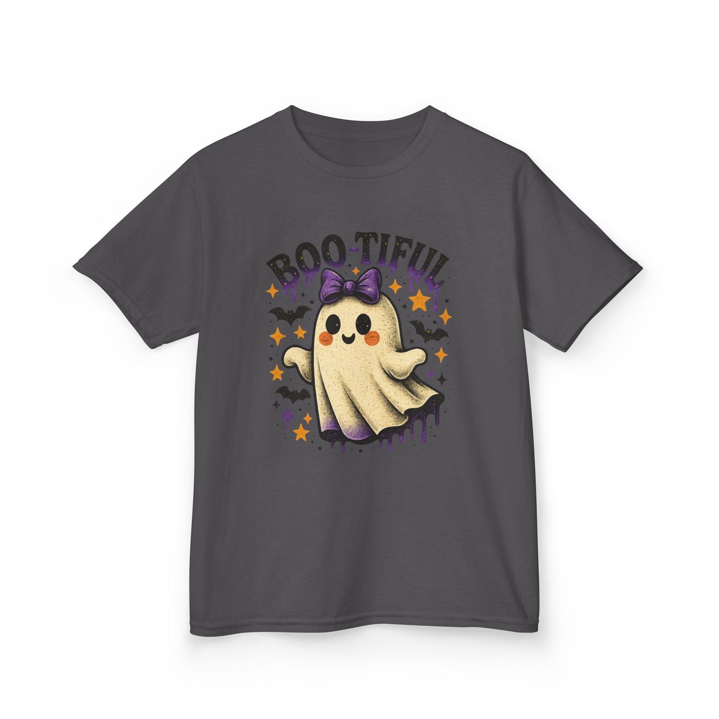 Boo-tiful Ghost Halloween Tee - Kids' Retro Graphic