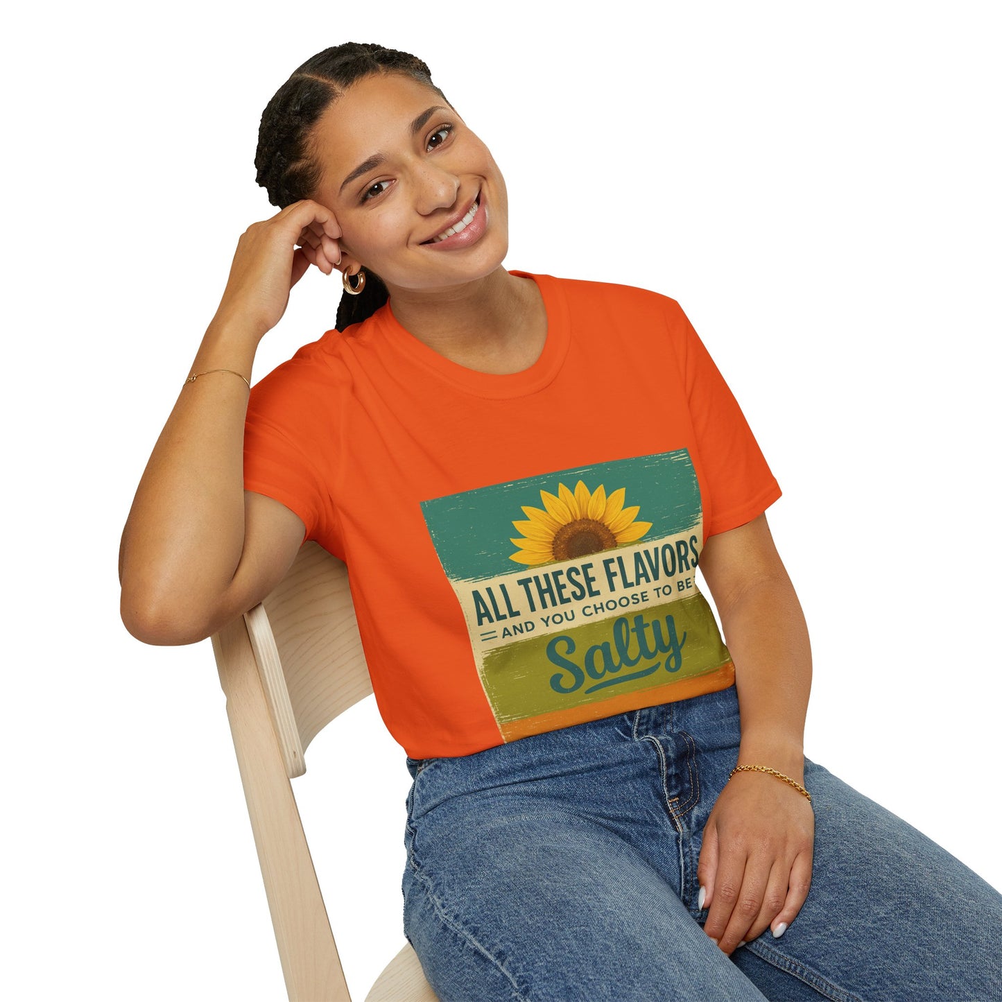 Sunflower Salty T-Shirt: Unisex Softstyle Tee for Sunshine Lovers, Casual Wear, Birthday Gift, Summer Vibes, Relaxed Style