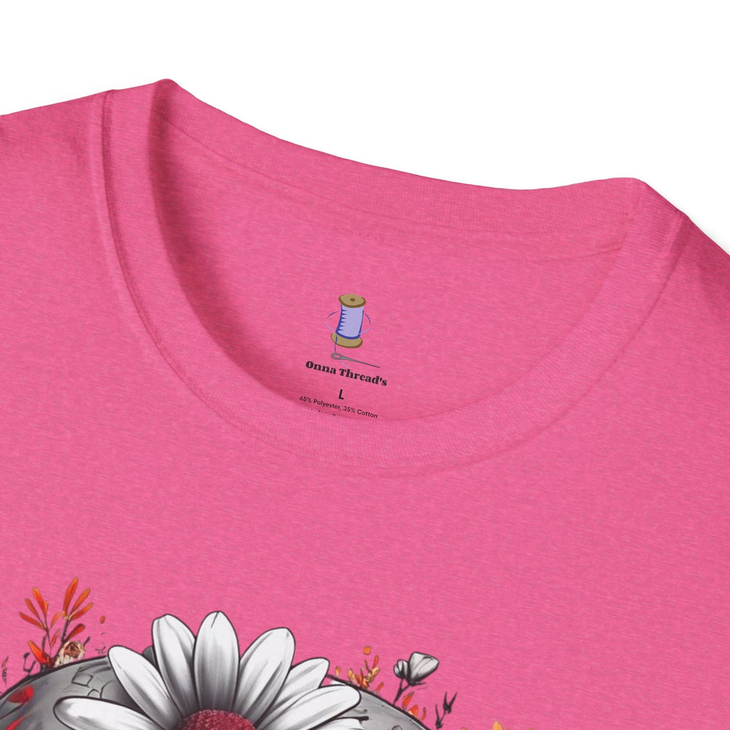 Skull & Flower Graphic T-Shirt, Unisex Casual Tee, Edgy Fashion Wear, Festival Outfit, Gift for Halloween & Day of the Dead