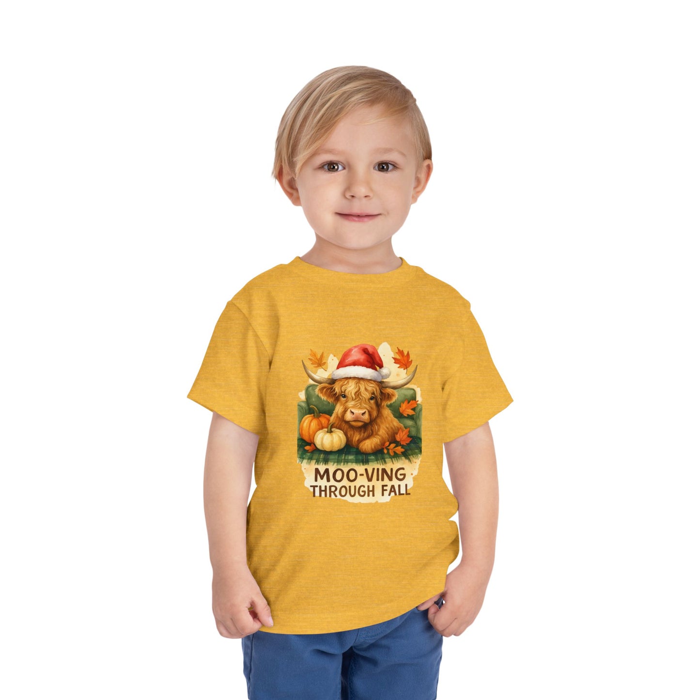 Moo-ving Through Fall Toddler Christmas Tee