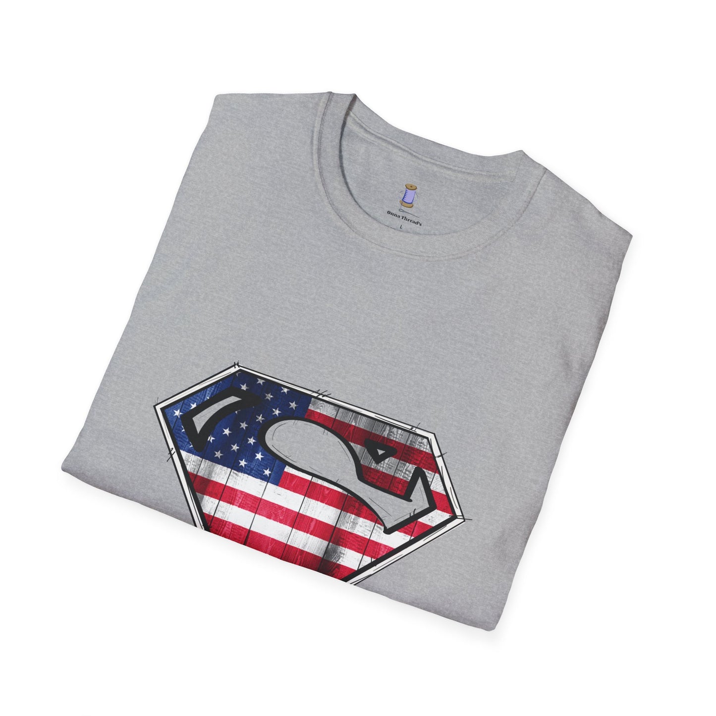 Superdad Patriotic T-Shirt | Unisex Softstyle Tee | Perfect for Father's Day, Dad's Birthday, Casual Wear, Superhero Theme