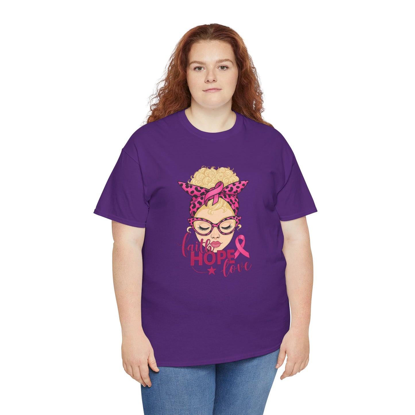 Hope Love Pink Ribbon Tee - Breast Cancer Awareness
