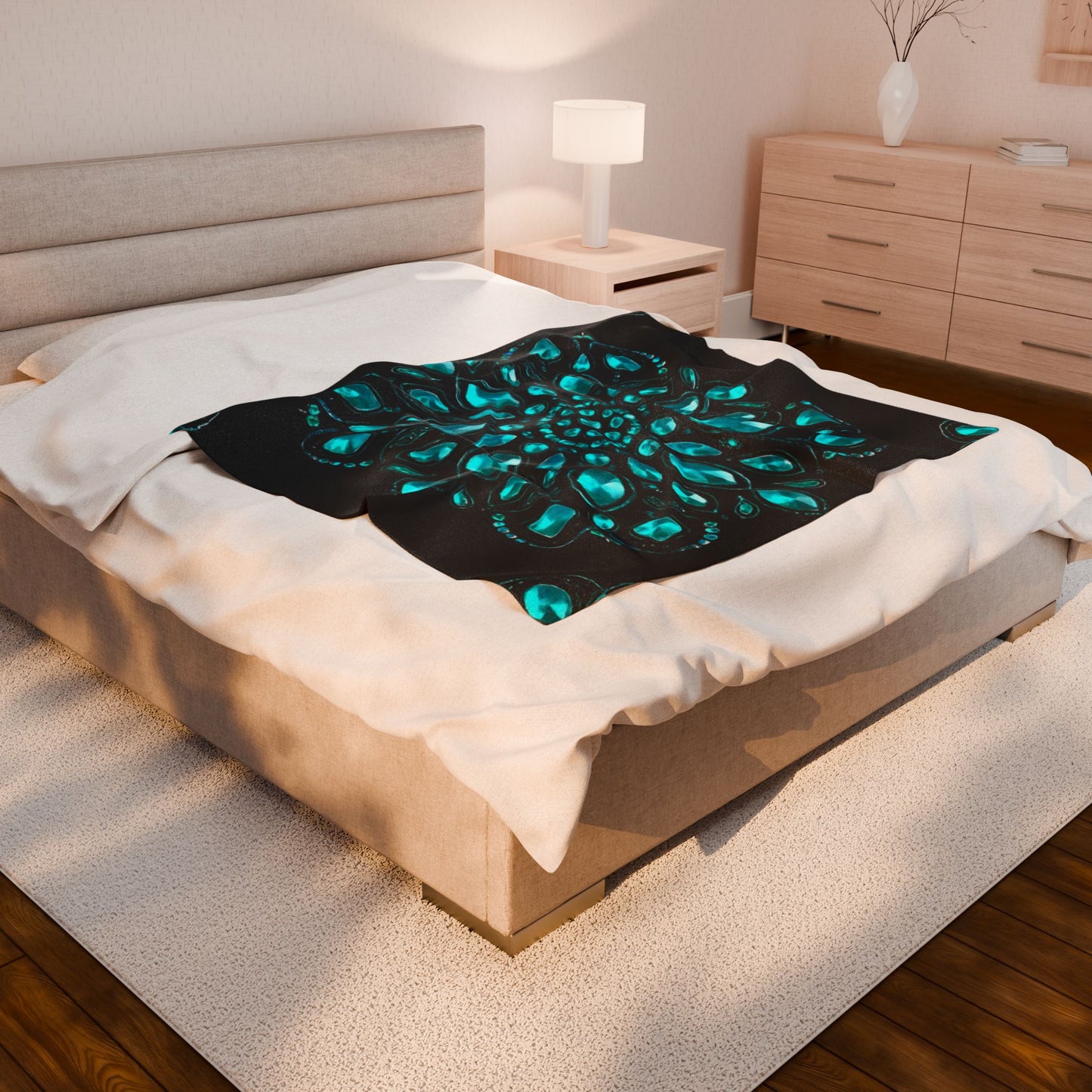 Luxe Velveteen Plush Blanket - Cozy Home Decor, Mandala Design, Gift for Her, Perfect for Winter, Soft Throw Blanket