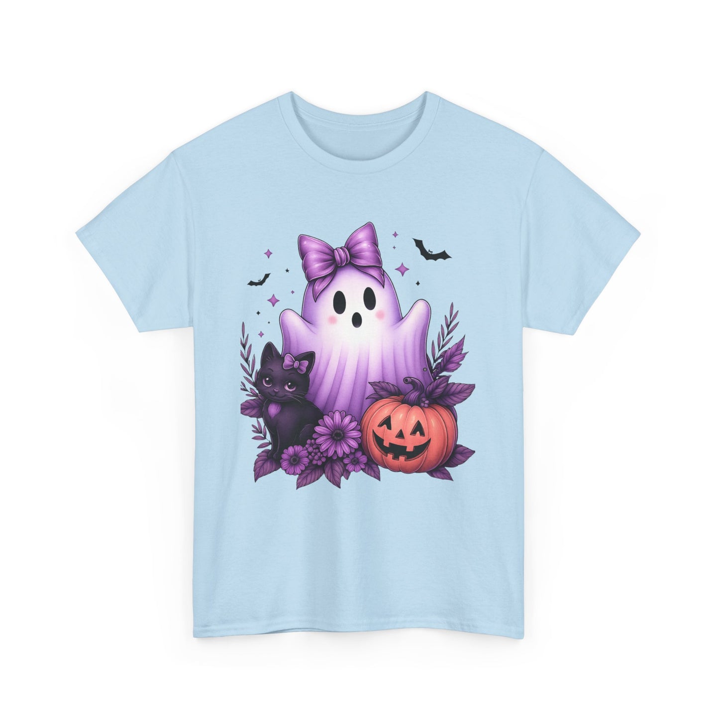 Pastel Halloween Ghost Cat Tee