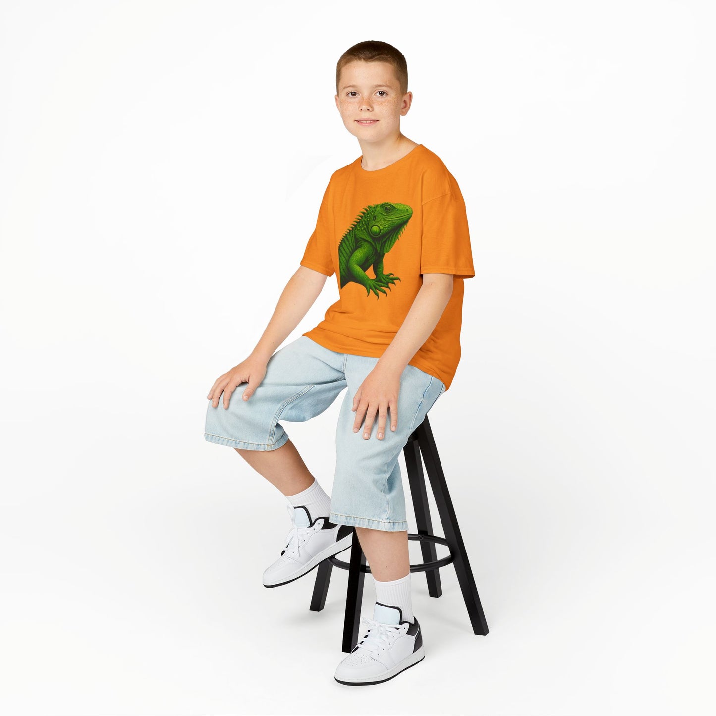 Green Iguana Kids Tee - Fun Shirt for Nature Lovers, Birthday Gift, Summer Wear, Animal Lovers, Eco-Friendly Clothing