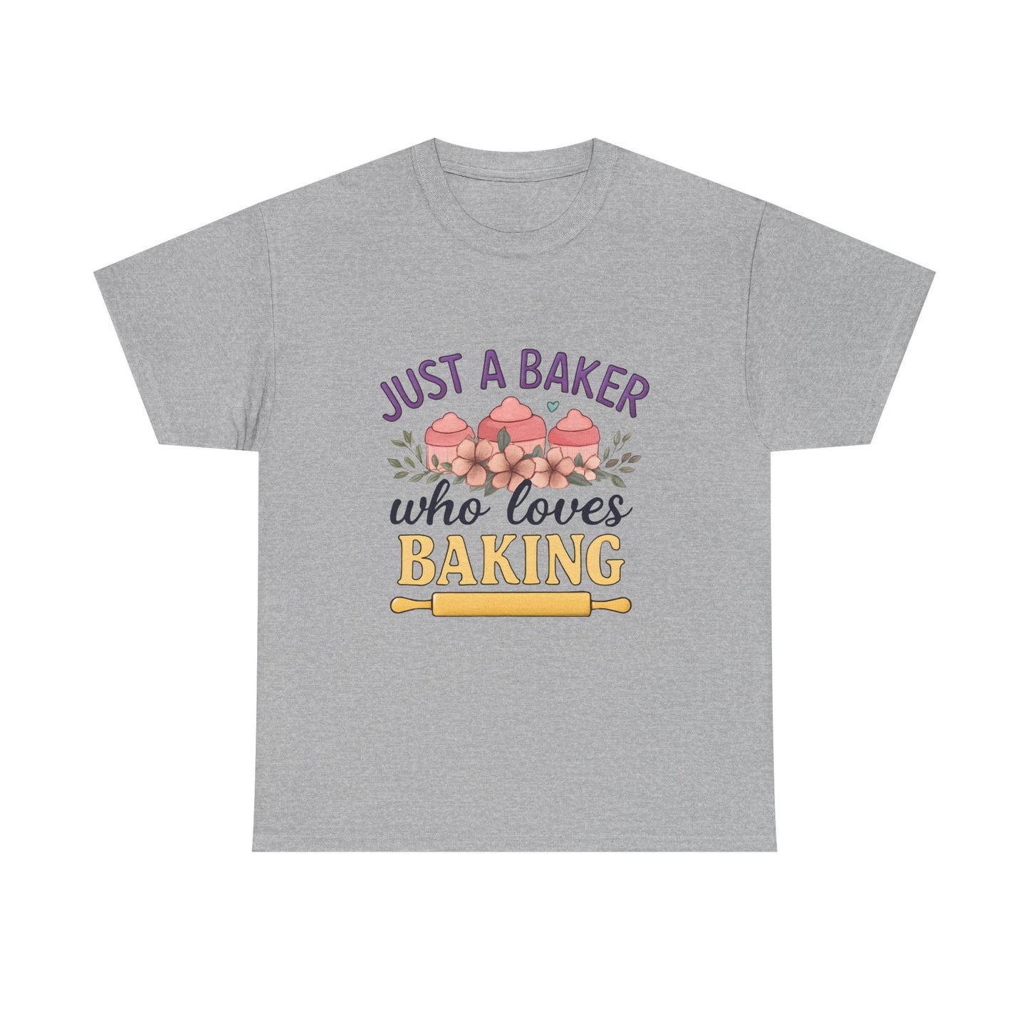 Baking Lover Tee with Cupcake and Rolling Pin Design