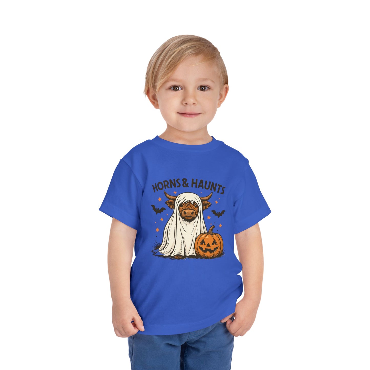 Horns & Haunts Highland Cow Toddler Halloween Tee