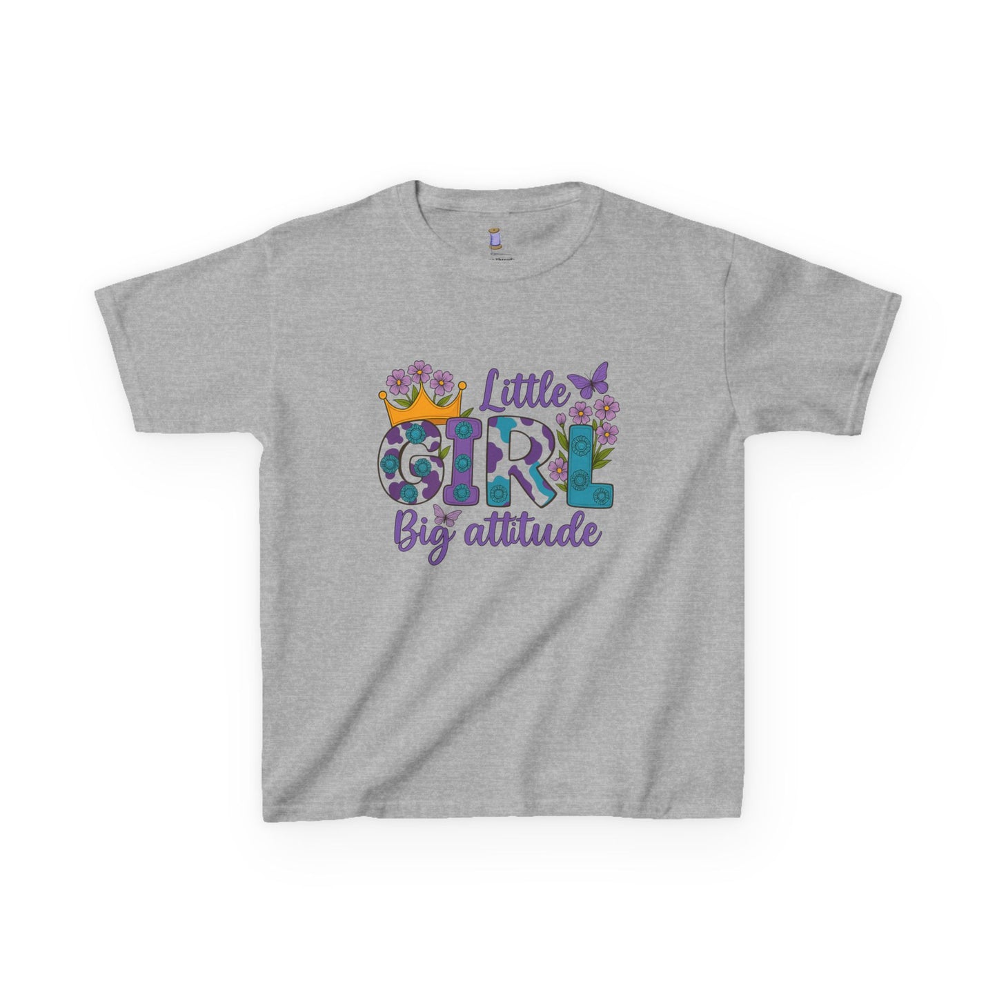 Whimsical Kids Tee for Big Attitude, Fun T-Shirt for Girls, Playful Cotton Shirt, Gift for Birthdays or Celebrations