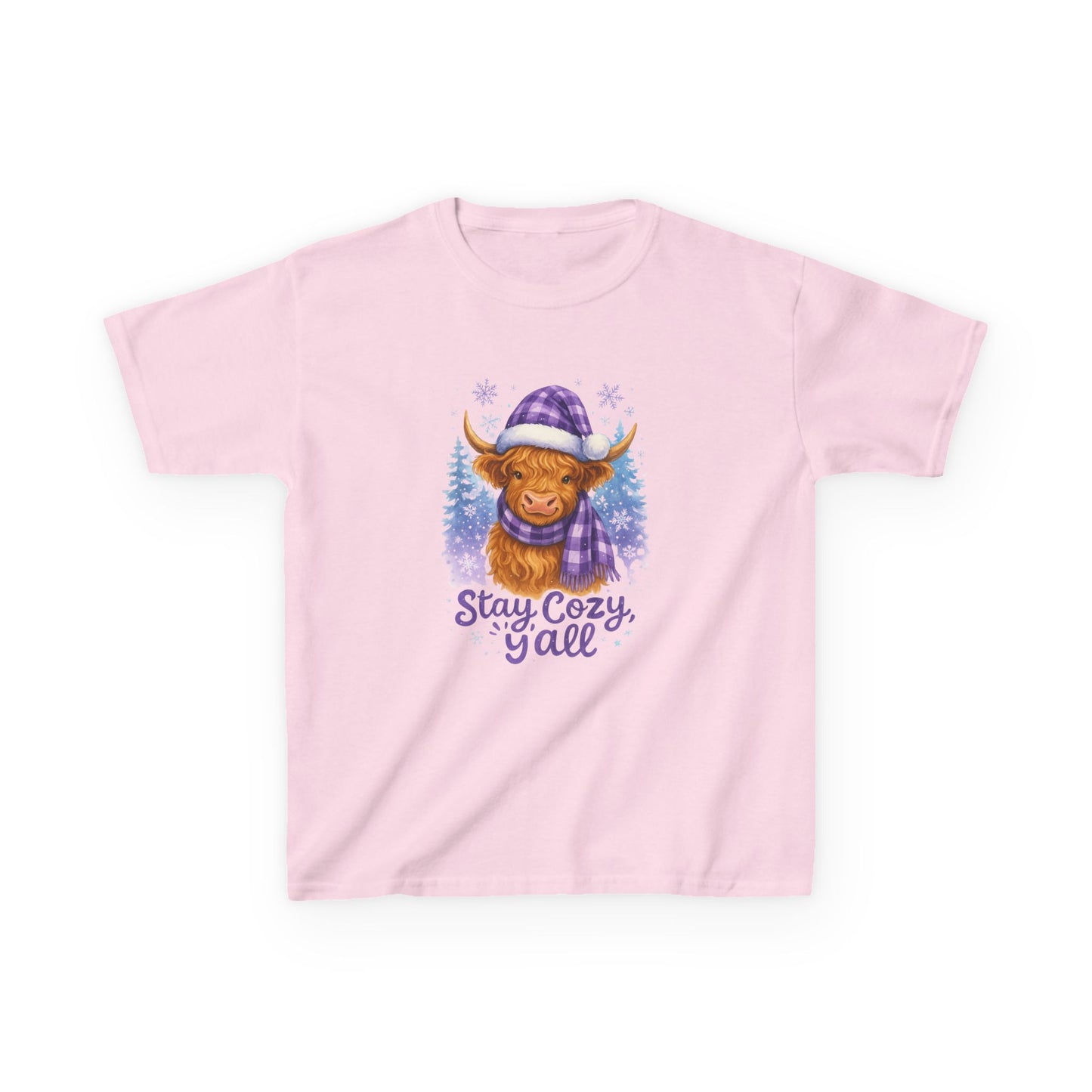 Cozy Highland Cow Holiday Tee - Stay Cozy, Y'all!