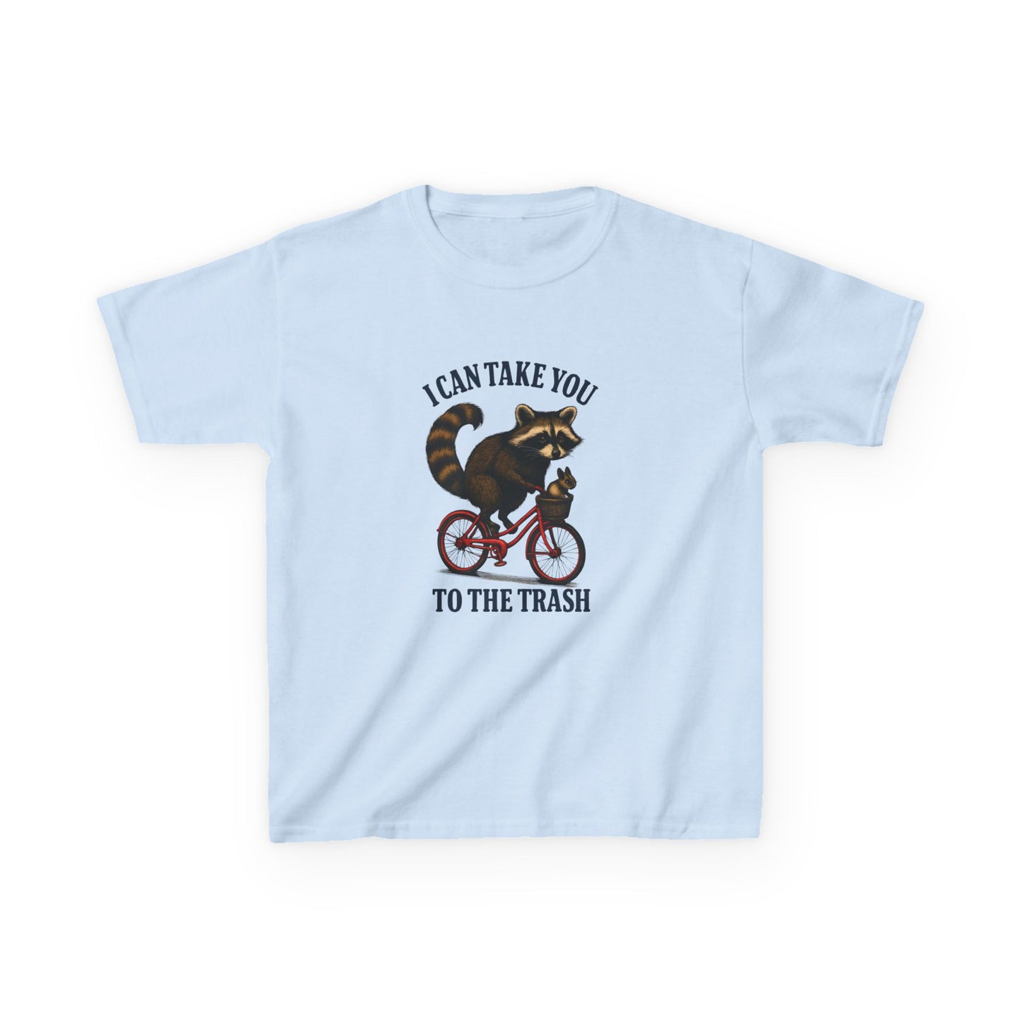 Raccoon Trash Ride Christmas Kids Tee