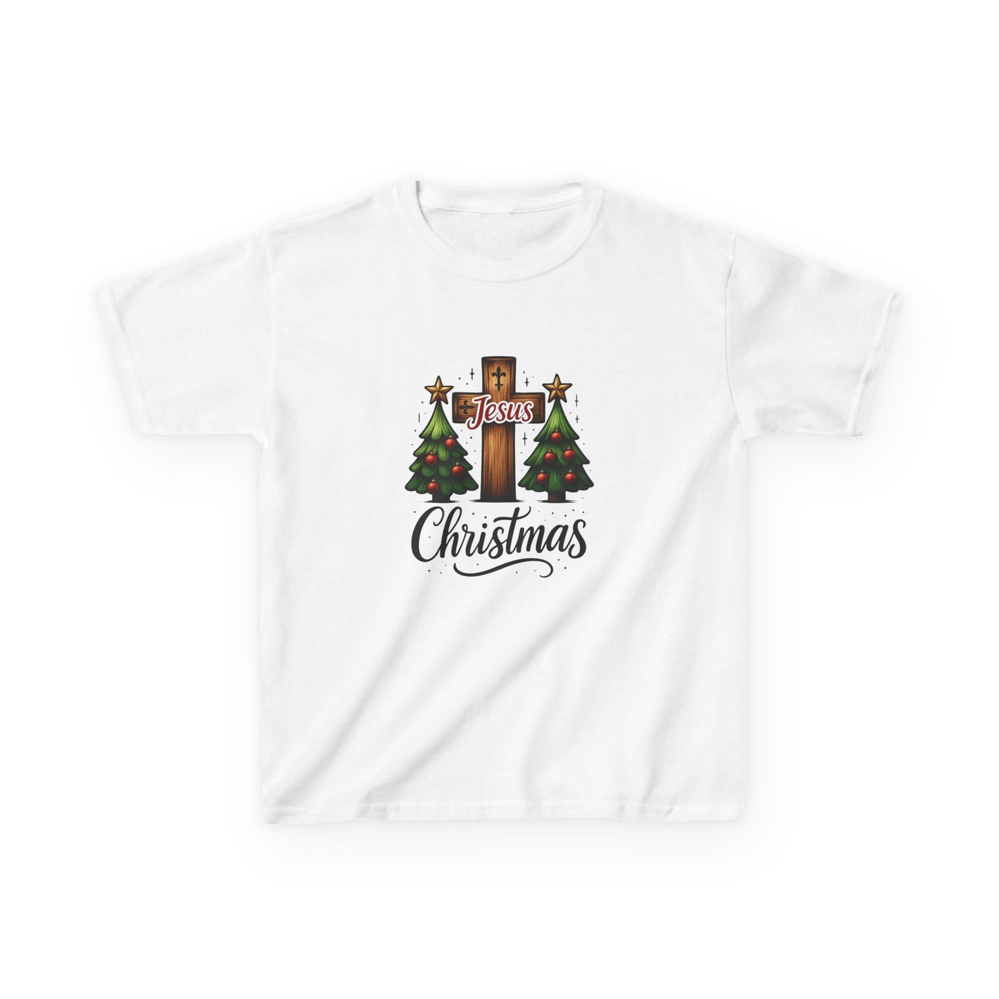 Jesus & Christmas Dino Tee - Christian Kids Christmas Shirt
