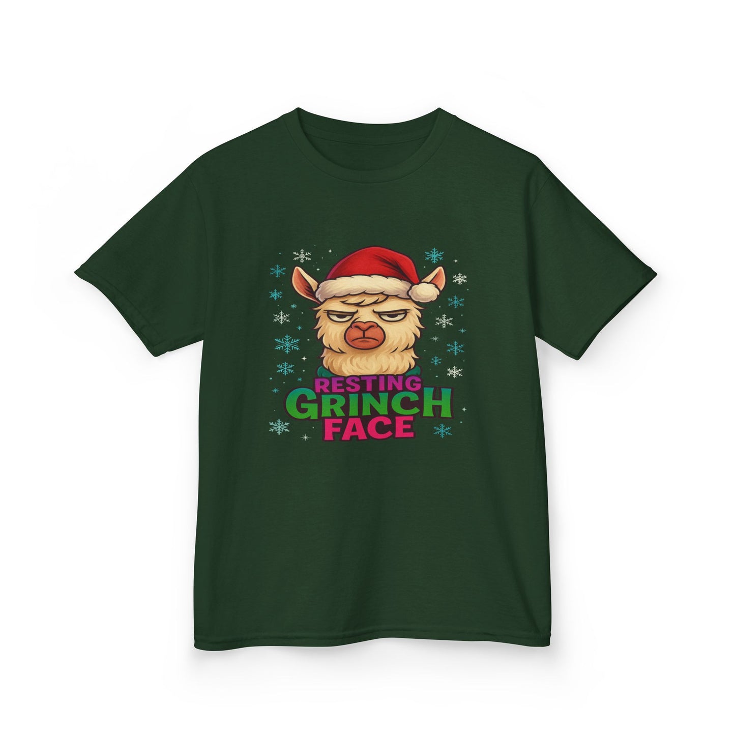 Grumpy Llama Christmas Tee - Resting Grinch Face