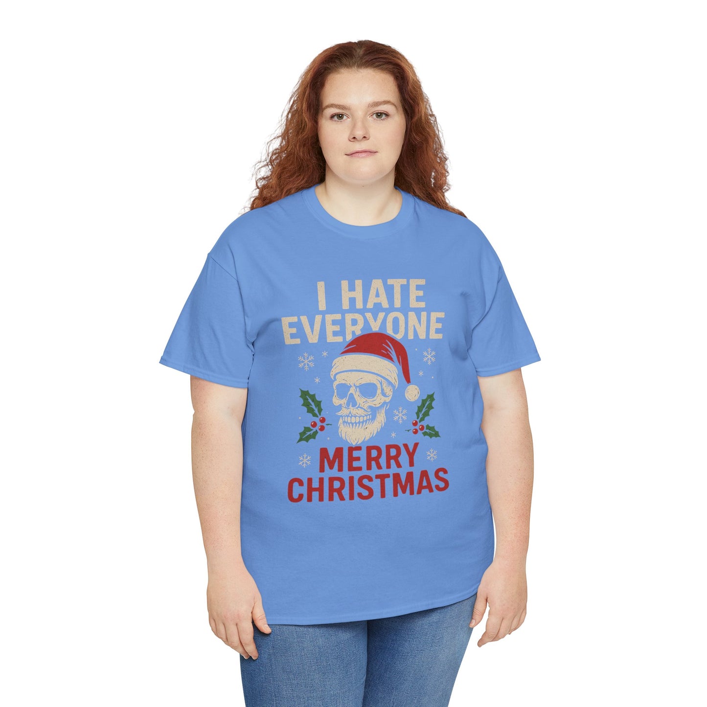I Hate Everyone Merry Christmas Skull Tee