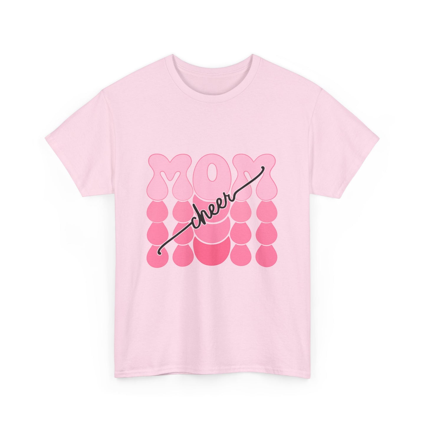MOM Cheer – Pink Bubble Letter Spirit Tee