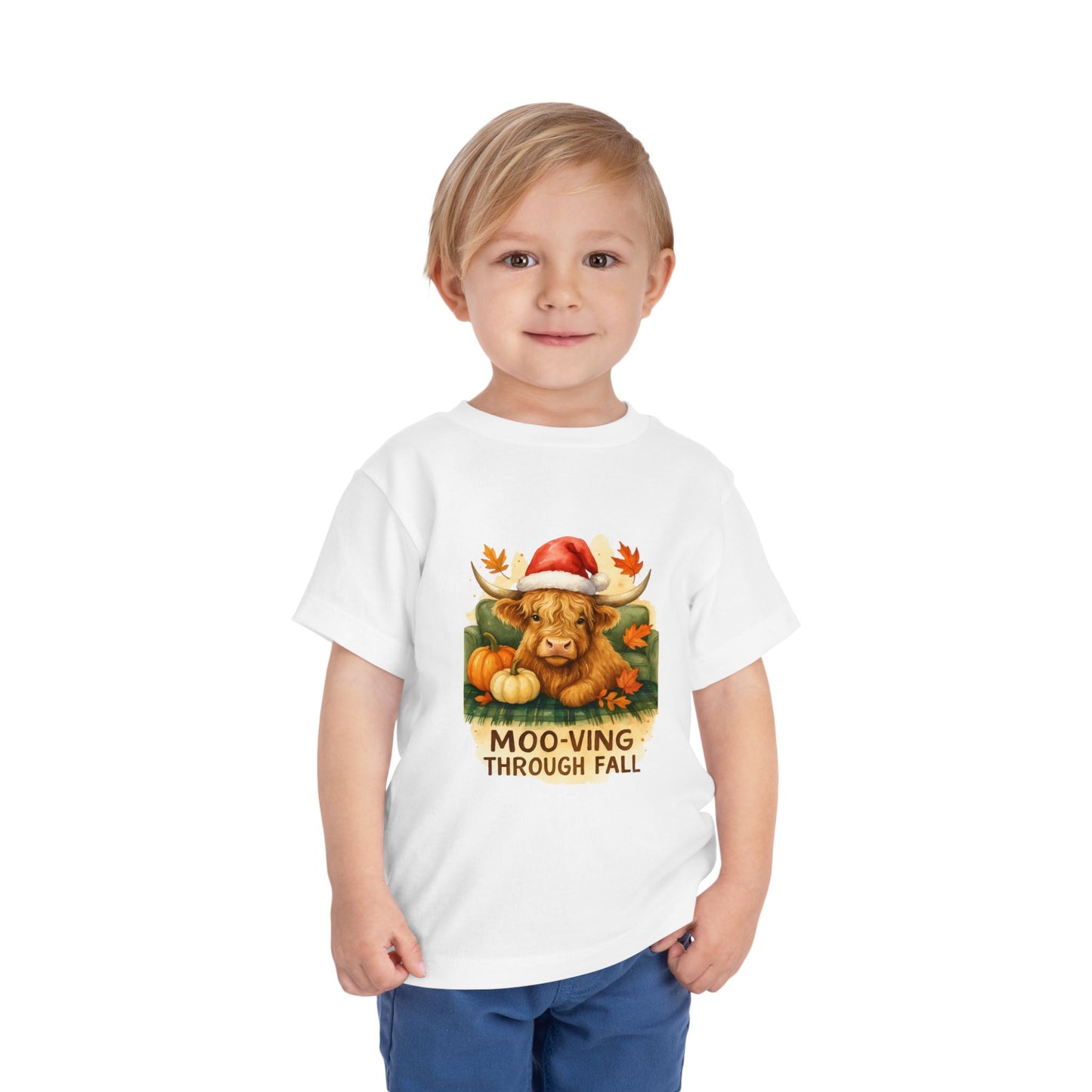 Moo-ving Through Fall Toddler Christmas Tee