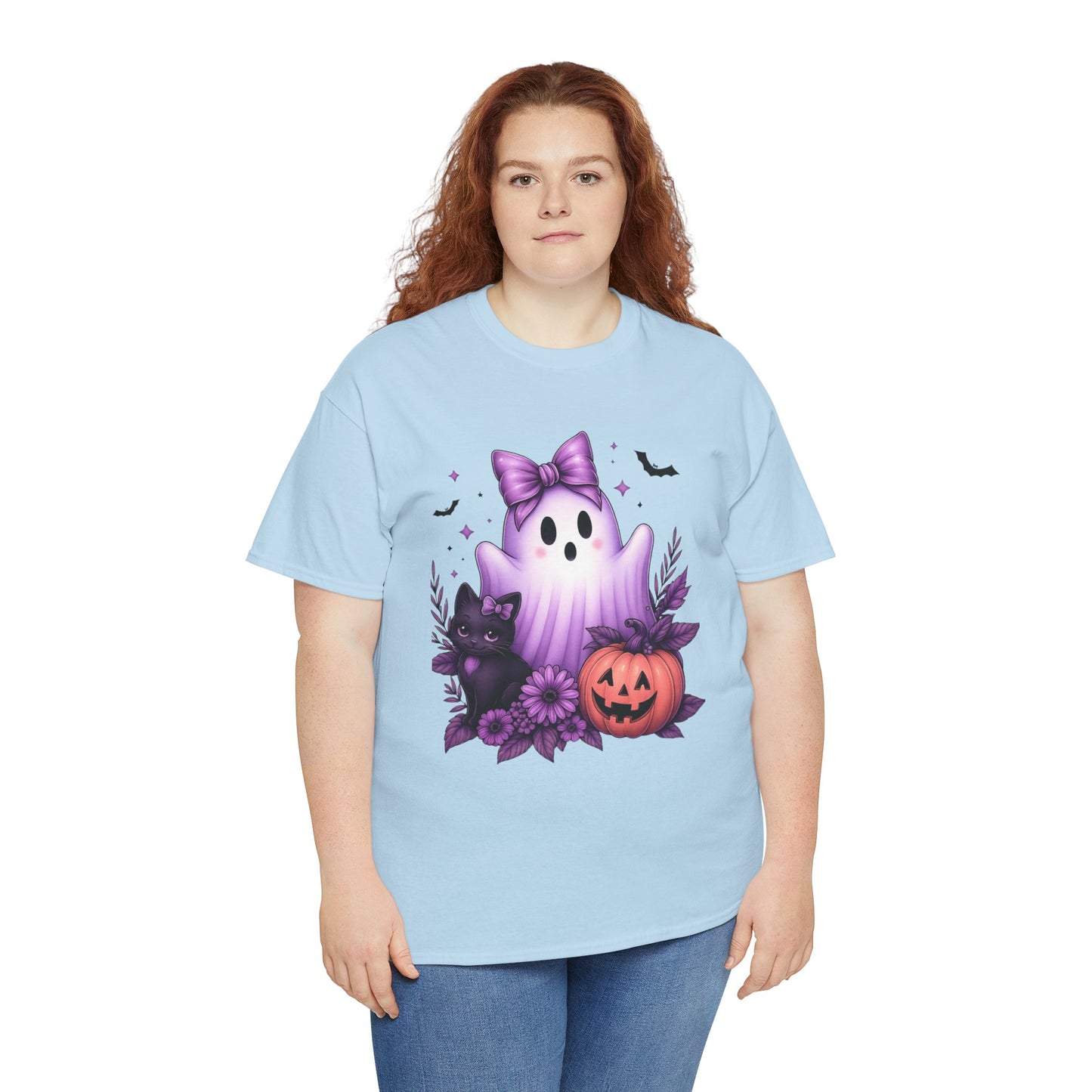 Pastel Halloween Ghost Cat Tee