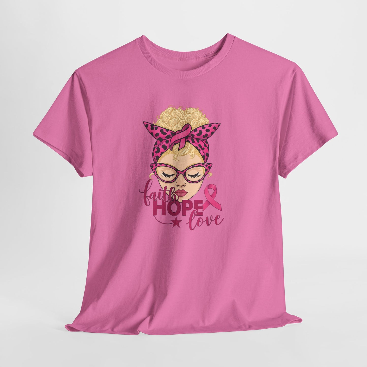 Hope Love Pink Ribbon Tee - Breast Cancer Awareness