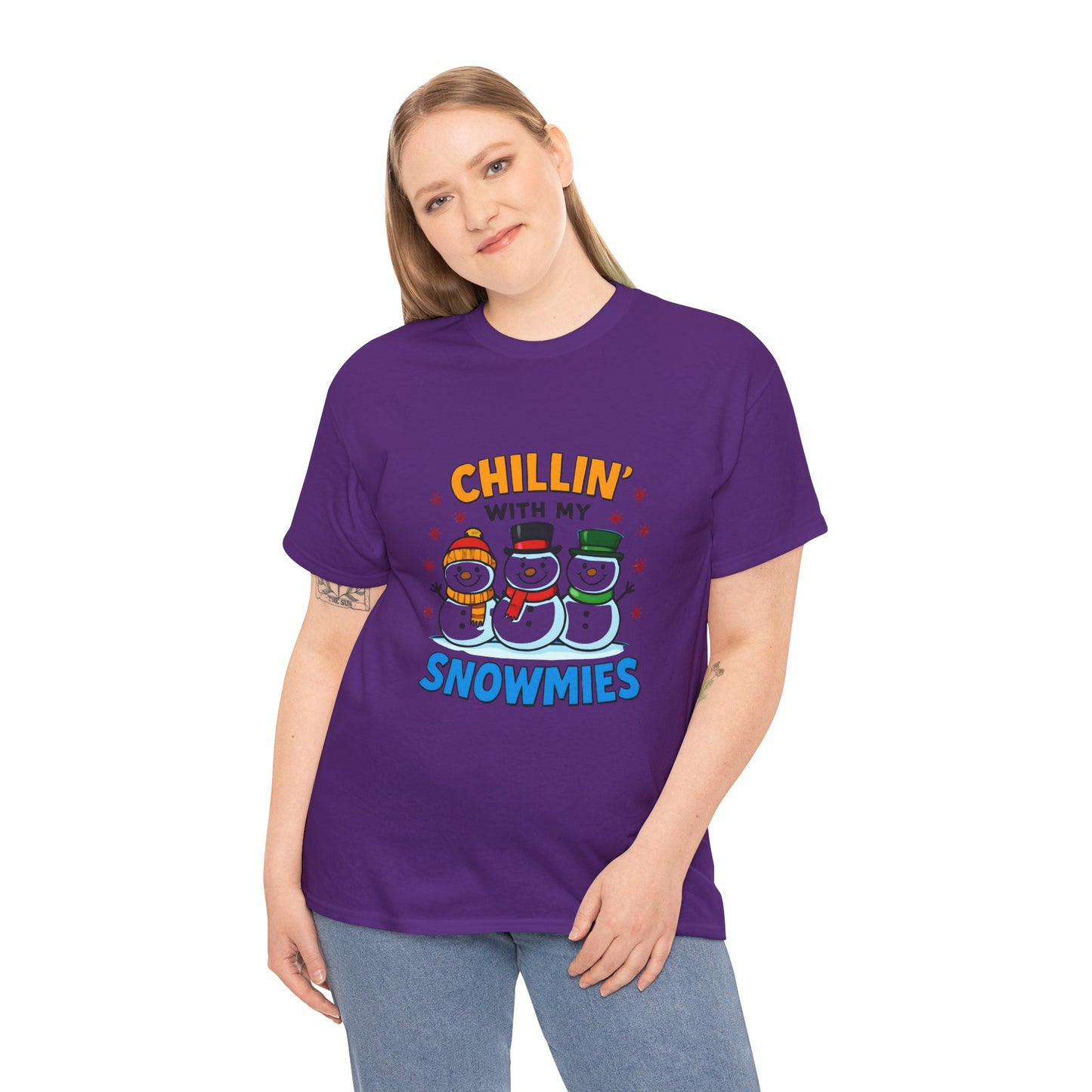 Relajándome con mis amigos de la nieve - Camiseta de concienciación sobre el cáncer